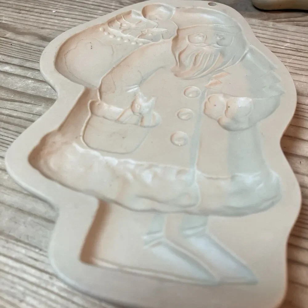 3 VTG 80’s Brown Bag Cookie Art Cookie Molds Press -Clown -bunny Rabbit -Santa